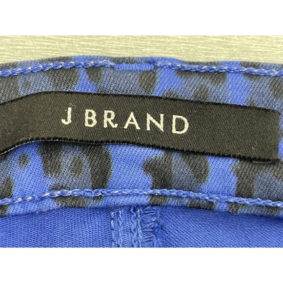 J BRAND  Blue Royal Jaguar Print Mid Rise Crop Ankle Skinny Jeans Size 28" - Picture 6 of 16